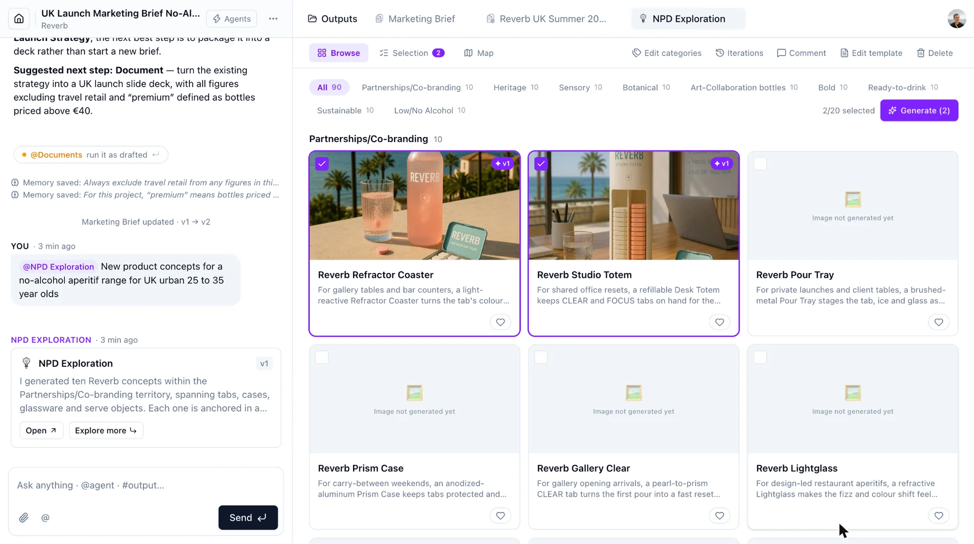 Browse view with two selected concepts