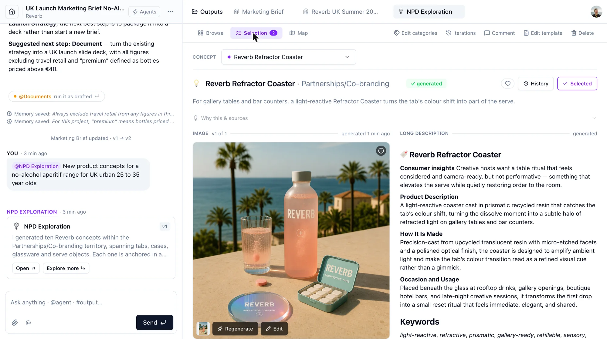 Selection view of one concept
