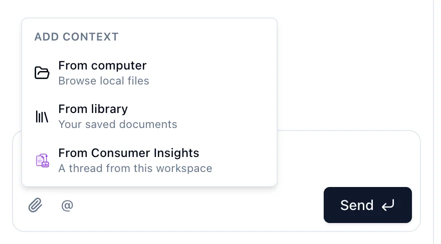 The Add context menu