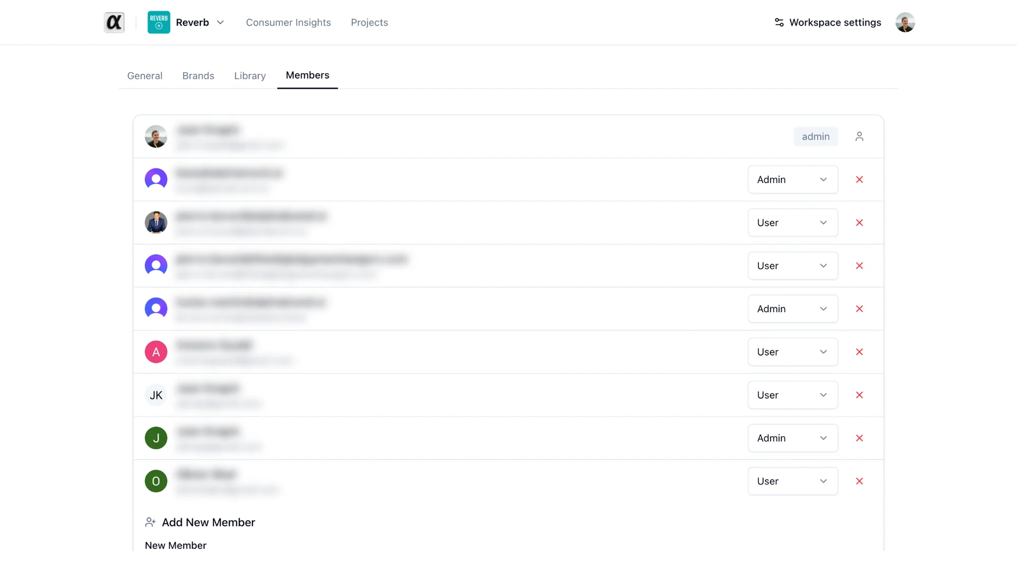 The Members tab